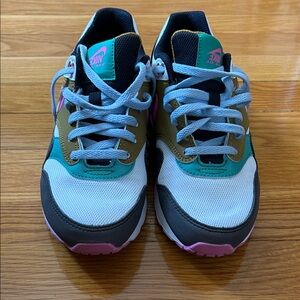Nike Kids Multicolor Mesh & Leather Sneakers — White, Teal, Olive, Pink